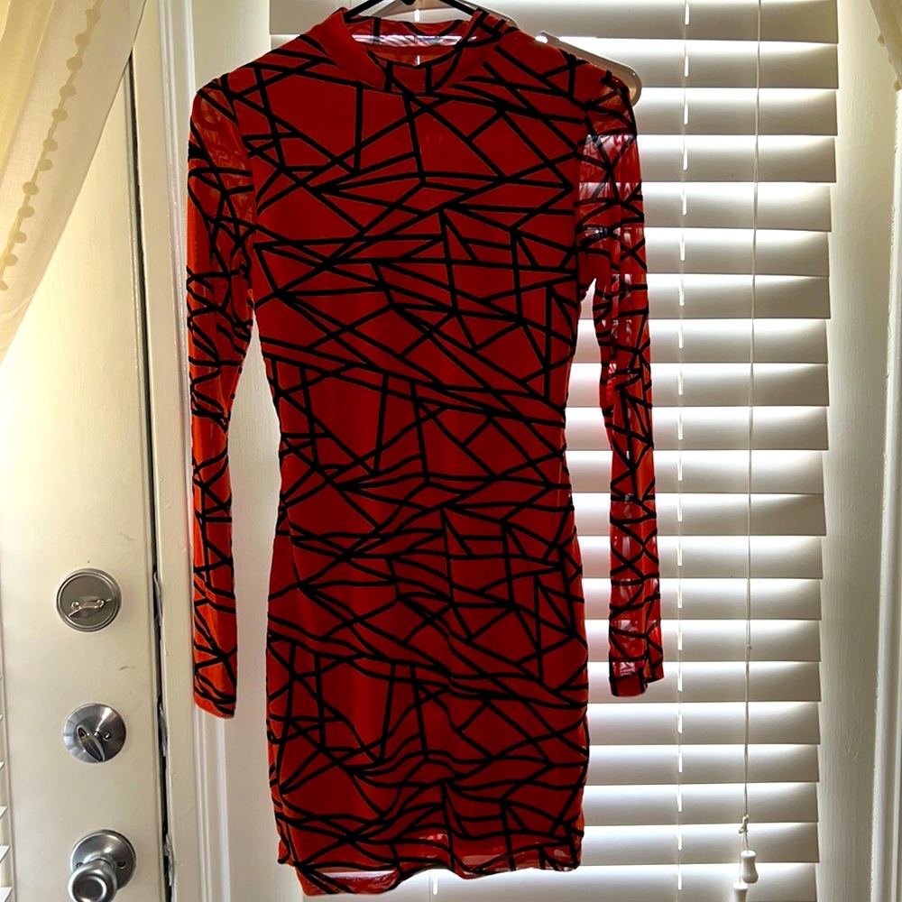 Mesh Orange Dress